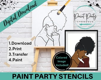 Paint Kit | Pre | Clip Art | Adult Painting | Diy Canvas | Sip And Paint Canvas | Sip And Paint Outline Svg | Diy Paint Party