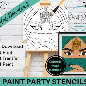 PAINT PARTY PRINTABLE/ Paint Party/ Pre-drawn/Outline Canvas/ Paint & Sip/Diy Paint Party / Pre-Sketched / Art Party/ Coloring Page/ Stencil
