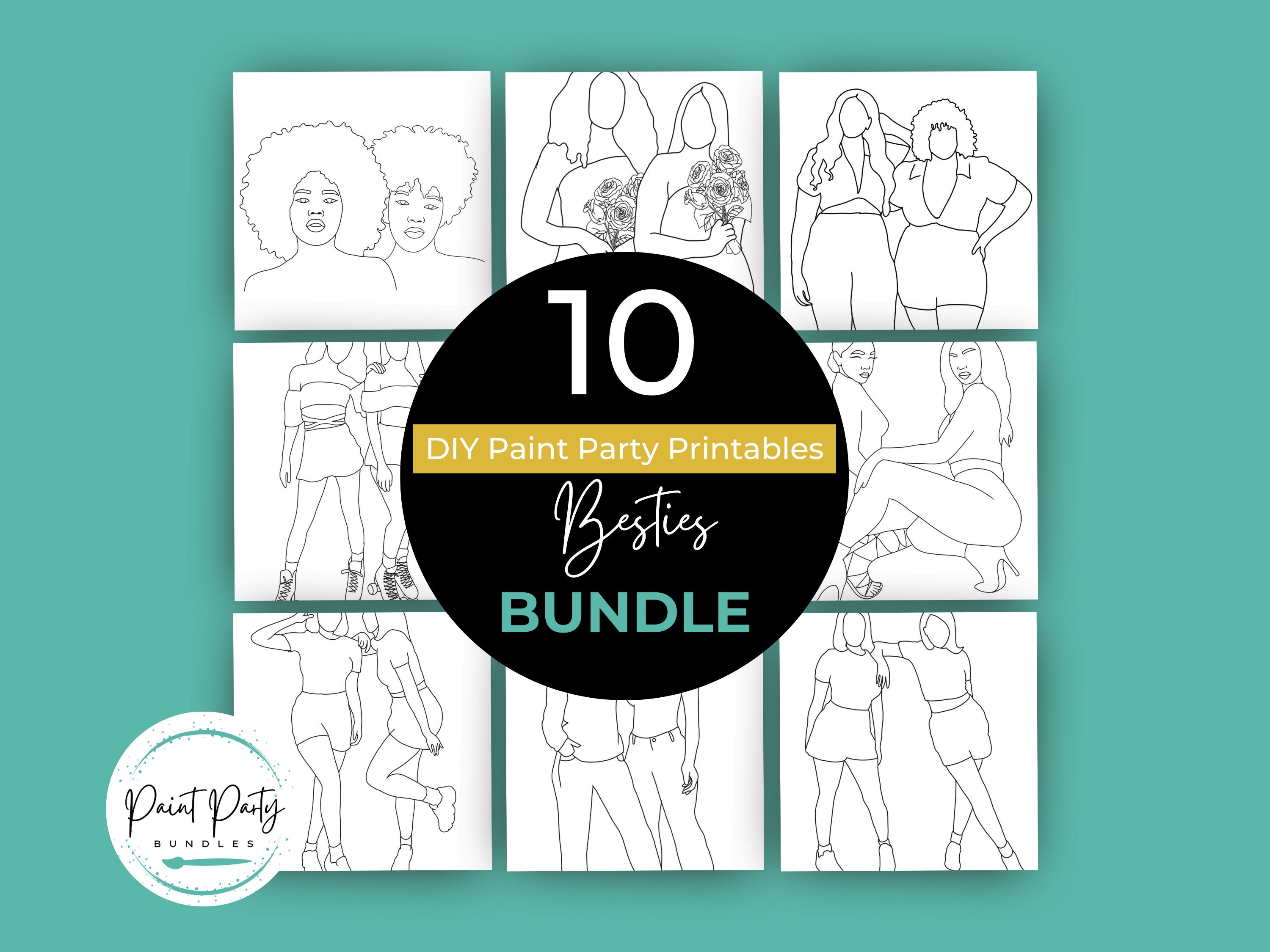 Adult Paint Party Printable Bundle DIY Paint Party Printable Printable ...