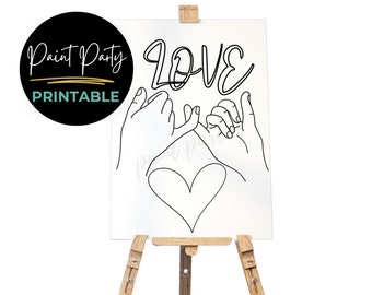 DIY Paint Party/ Pre-drawn /Outline Canvas /Adult Painting / Paint & Sip, DIY Paint Party / Pre-Sketched / Art Party/ Coloring Page/ Stencil