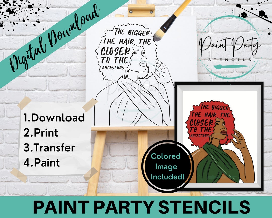 Diy Canvas Sip and Paint Canvas Instant Download Png Pre Drawn Paint