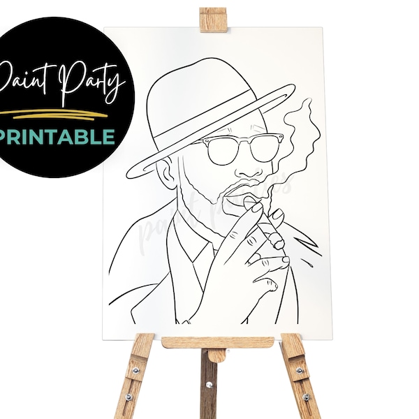 DIY-målarfest/Förritad/Konturduk/Vuxenmålning/Paint & Sip, DIY-målarfest/Förskissad/Konstfest/Målarbild/Schablon