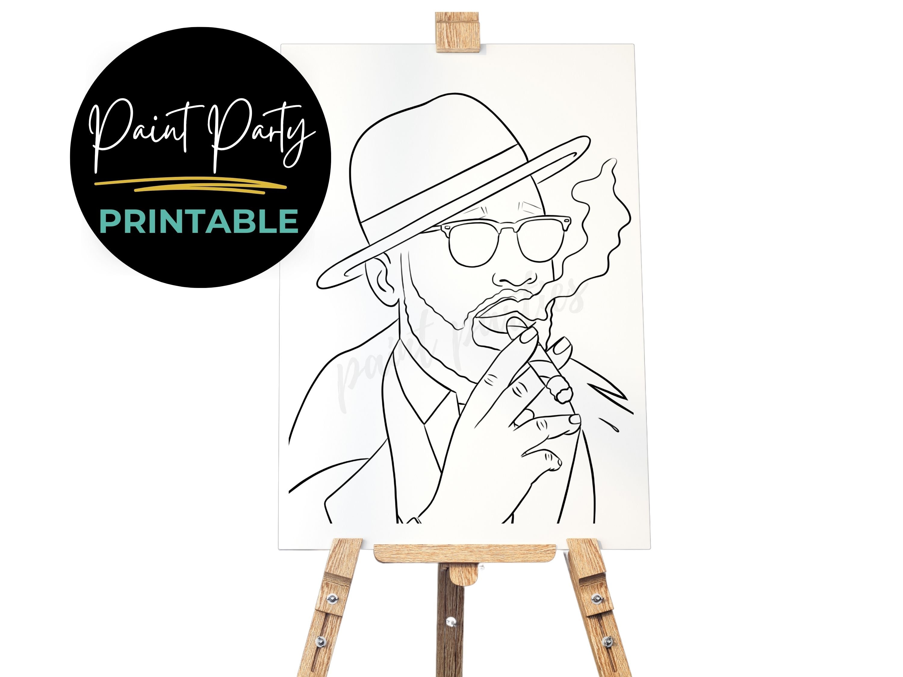 DIY Paint Party/ Pre-drawn /Outline Canvas /Adult Painting / Paint & Sip, DIY Paint Party / Pre-Sketched / Art Party/ Coloring Page/ Stencil