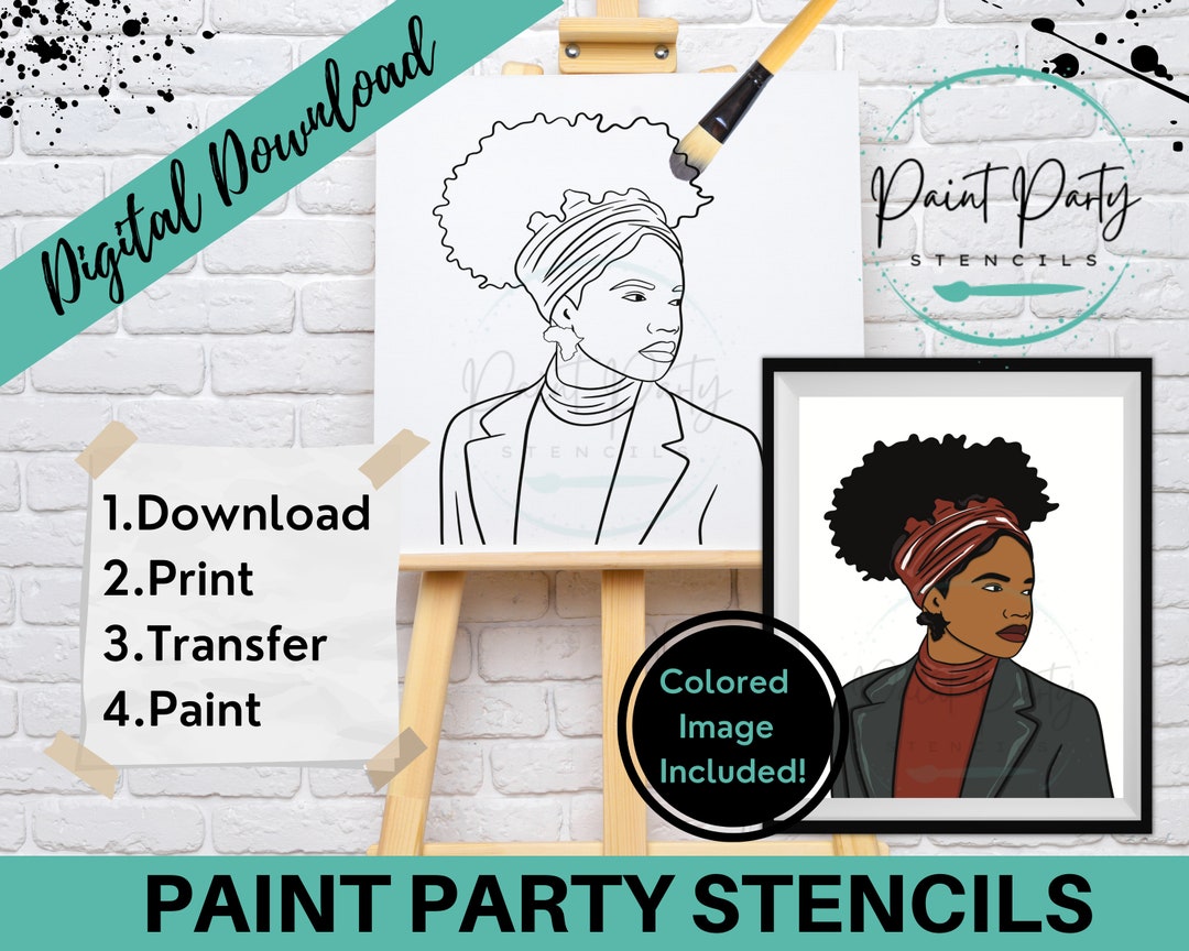 Coloring Pages | Sip and Paint | Outlined Canvas | Peekaboo Png | Diy