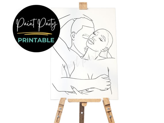 DIY Paint Party/ Pre-drawn /Outline Canvas /Adult Painting / Paint & Sip, DIY Paint Party / Pre-Sketched / Art Party/ Coloring Page/ Stencil