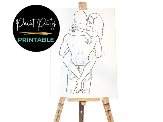 DIY Paint Party/ Pre-drawn /Outline Canvas /Adult Painting / Paint & Sip, DIY Paint Party / Pre-Sketched / Art Party/ Coloring Page/ Stencil
