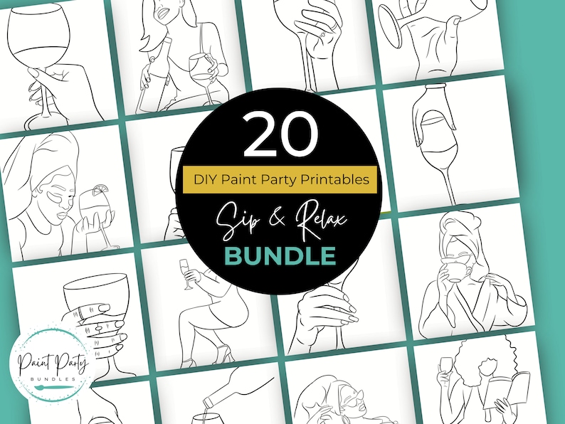 Adult Paint Party Printable Bundle DIY Paint Party Printable Printable ...