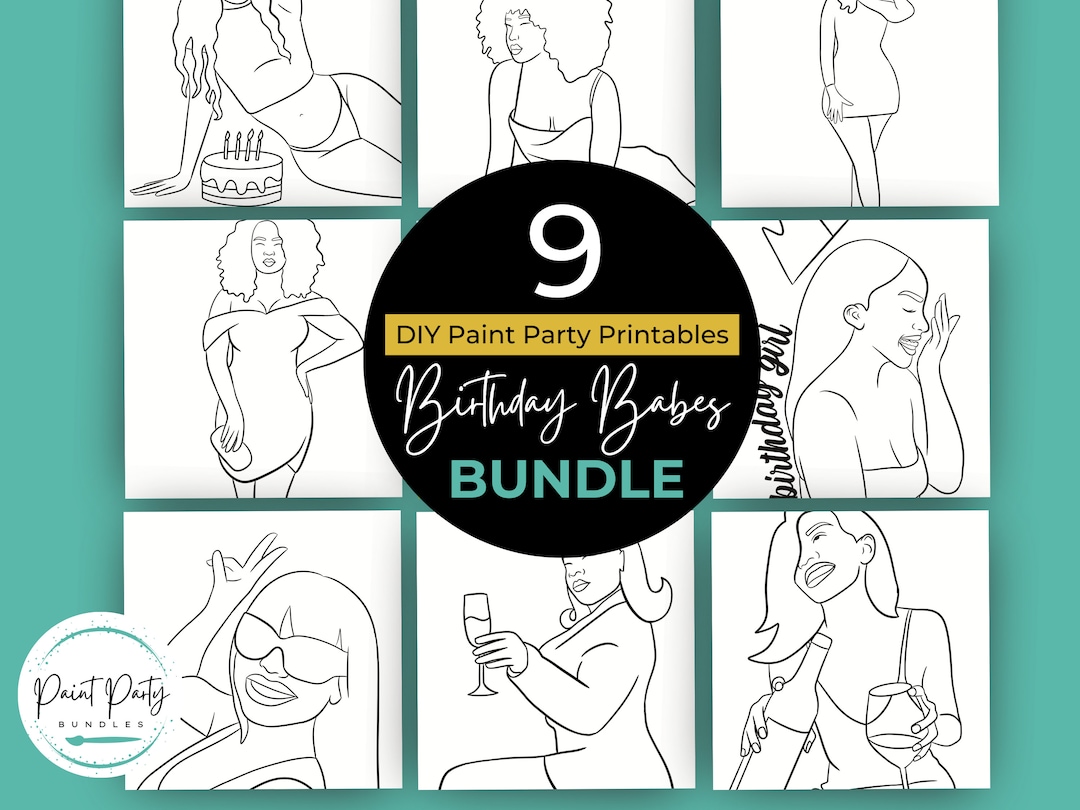 Adult Paint Party Birthday Printable Bundle, Paint Parties, Paint Party ...