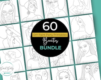 Adult Paint Party Printable Bundle| DIY Paint Party Printable| Printable Images For Paint Party| Ladies Night Out Paint Party Printables Png