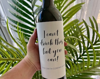 Personalized Pregnancy Announcement Wine Label