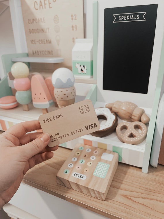Wooden Play Credit Card Pretend Money Pretend Play