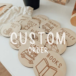 Custom toy storage labels / wooden labels / Ikea storage labels / Nursery decor /  Playroom decor