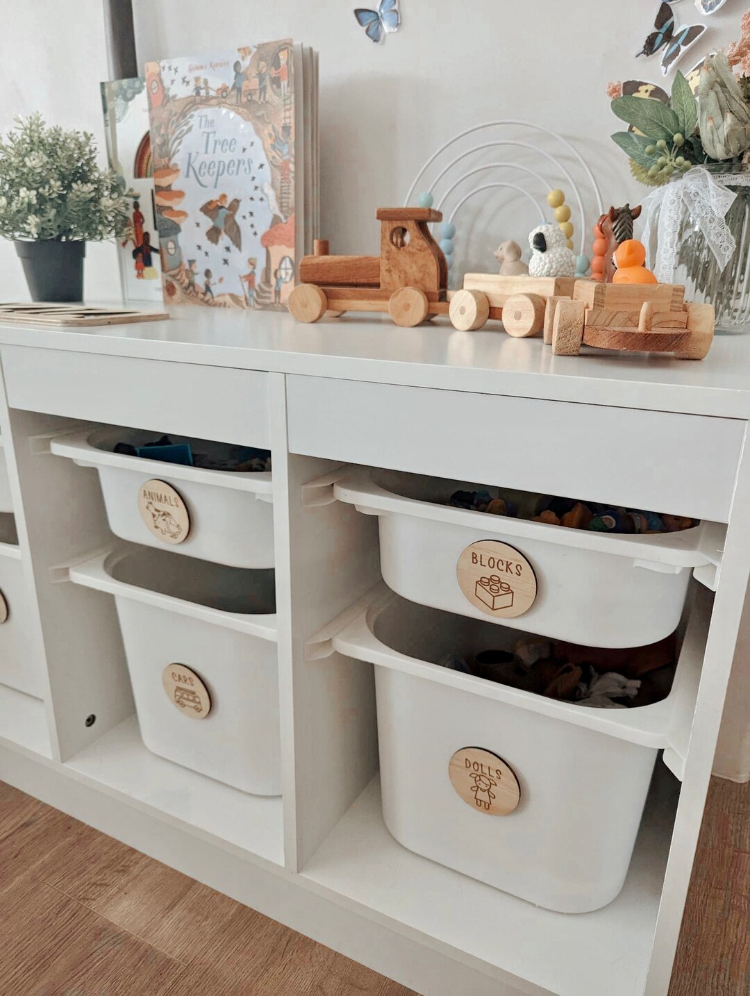 Toy Storage Labels / Wooden Storage Labels / Storage Tags / Nursery