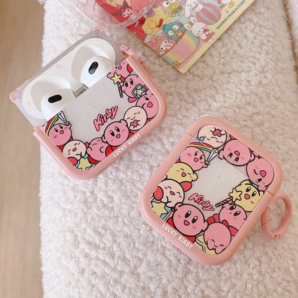 kirby Cute Cartoon Pink Headphone Case kirby Fashion Pop Headphone Case Gift for Her kirby Apple Headphone Case Birthday Gift AirPods1/2Pro