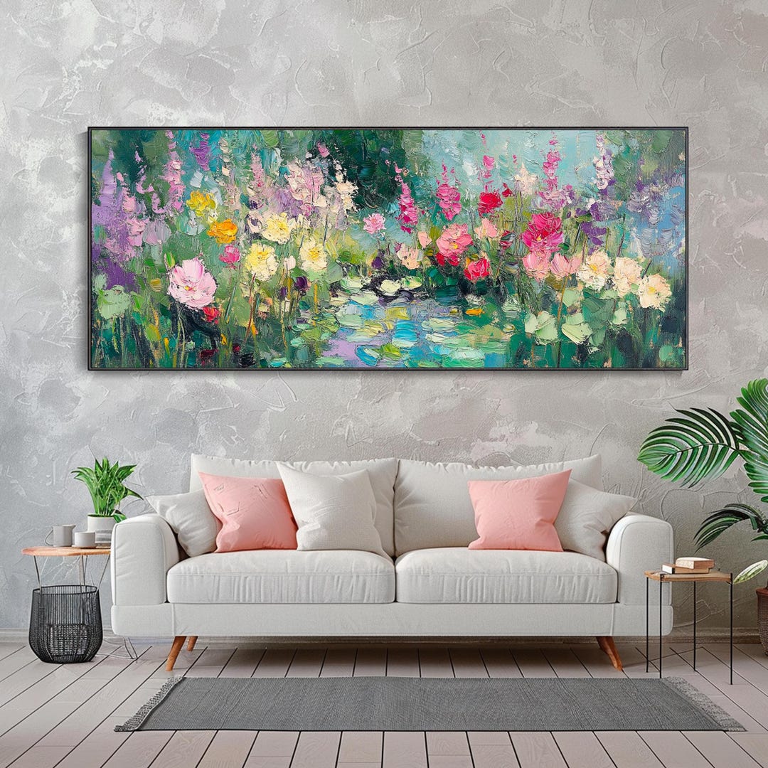 Original Garden Painting on Canvas 3D Texture Floral Wall Art Abstract ...
