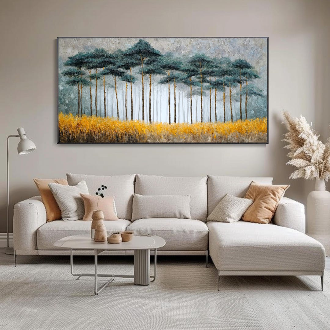 Abstract Nature Landscape Oil Painting 3D Hand Canvas Wall Art Large ...