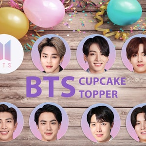 Décoration pour cupcakes BTS - Imprimable - Téléchargement numérique