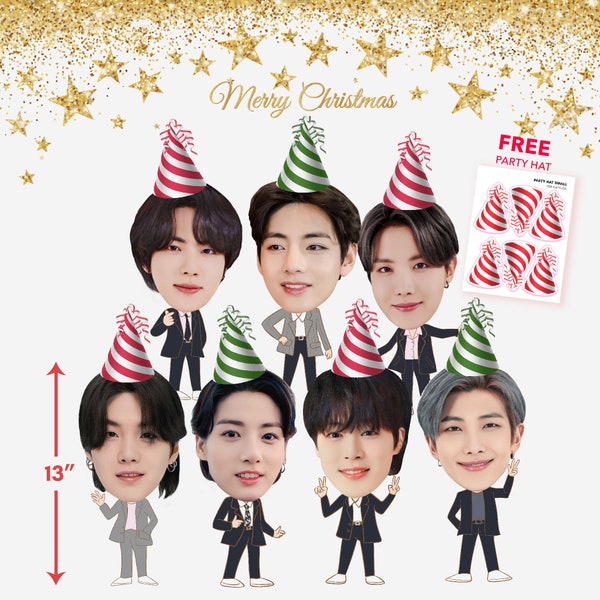 BTS Full Body - Bts with cartoon body - Party Decorations - BTS Party Supplies - Bts Party Printable - Bts Party Hat - Bts Birthday