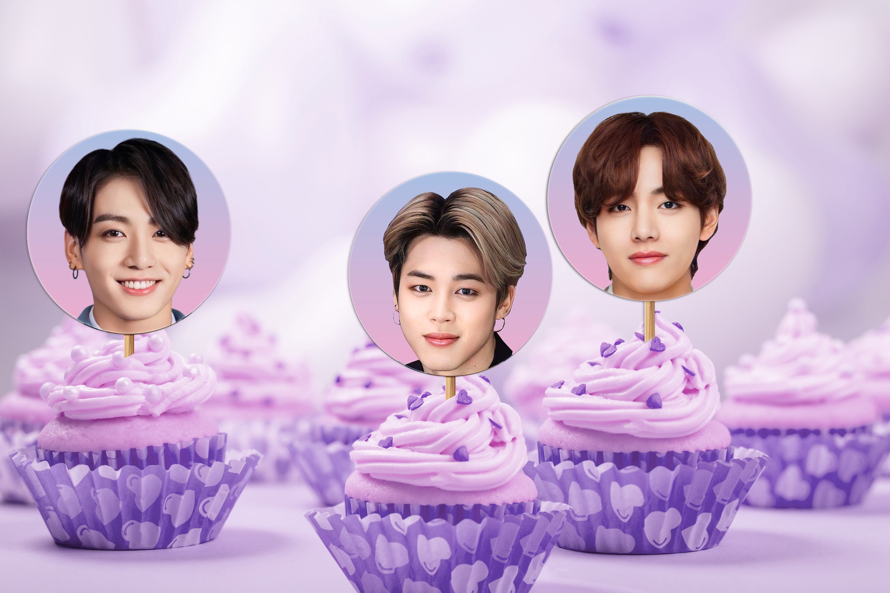 BTS Cupcake Topper - Digital Download - Printable - Etsy