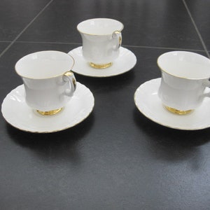 Royal Albert Val d&#39;Or 3 coffee cups with saucers, 3 cups, saucers