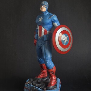 Kapten Amerika från The Avengers (3D-printad och målad resinfigur) bild 5