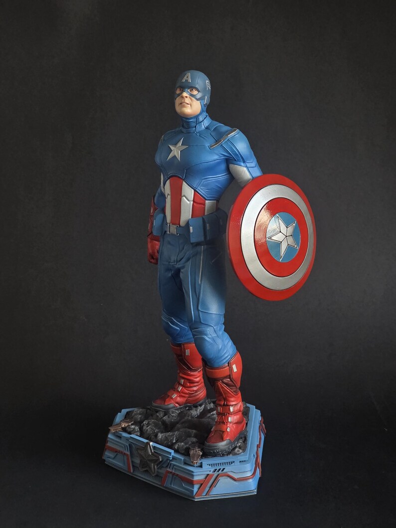 Kapten Amerika från The Avengers (3D-printad och målad resinfigur) bild 5