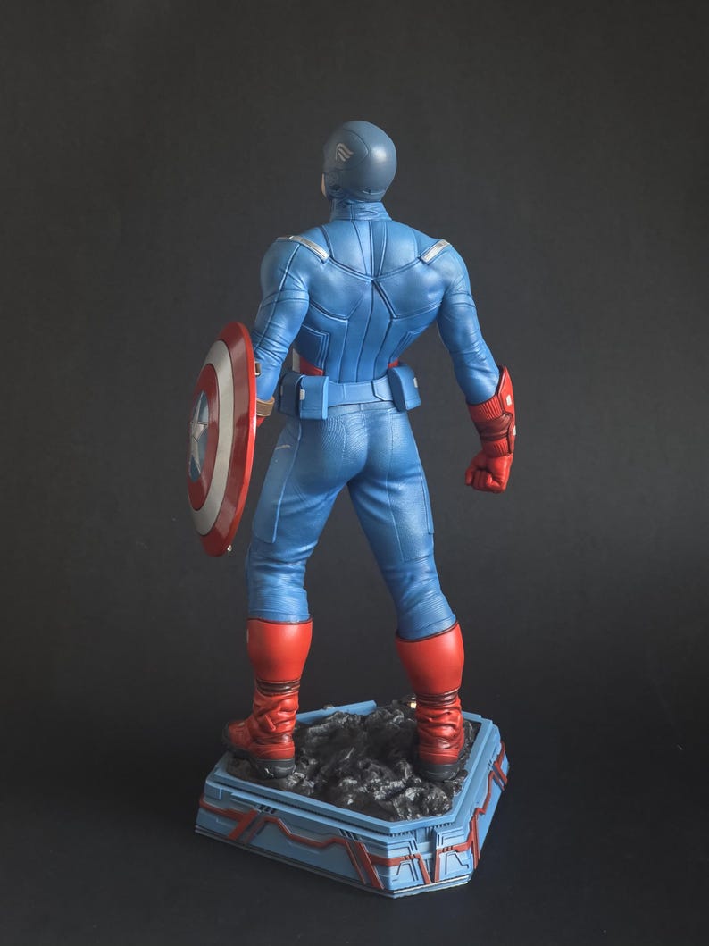 Kapten Amerika från The Avengers (3D-printad och målad resinfigur) bild 7