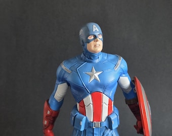 Capitán América de Los Vengadores (Figura de resina impresa y pintada en 3D)