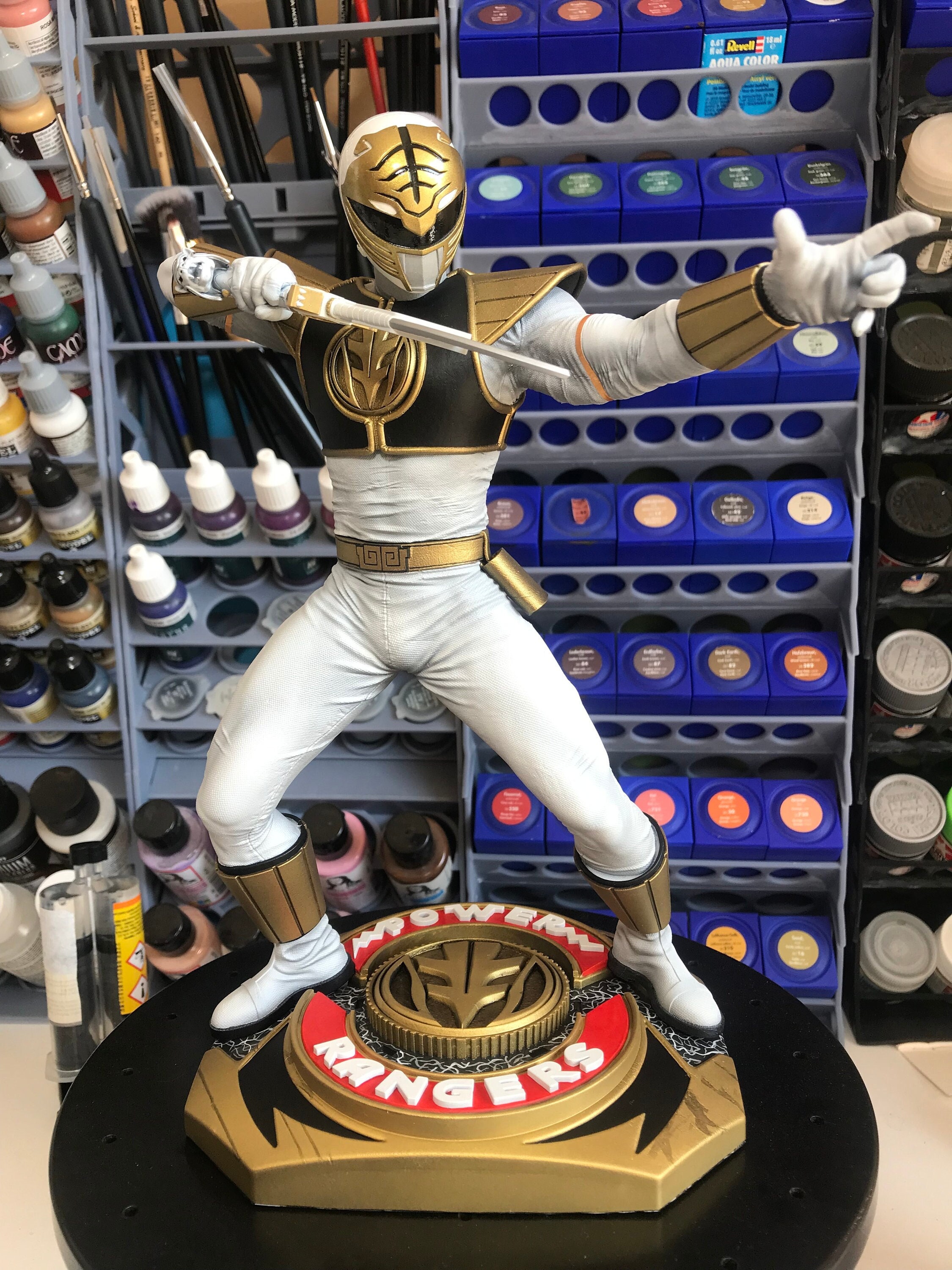 White Ranger Statue Power Rangers resin 3D Figure Design by 3dwicked ...