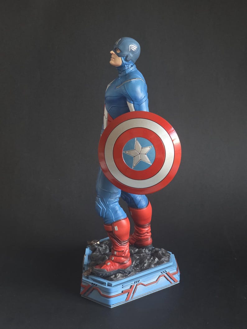 Kapten Amerika från The Avengers (3D-printad och målad resinfigur) bild 8