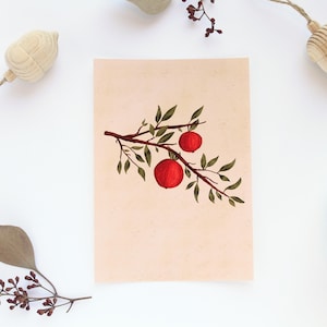 Apfel Grußkarte | A6 Postkarte | Herbst Kunst | Gemütliche Wandkunst | Apfel Küchen Dekor | Herbst Kunst | Gemütliche Grußkarte