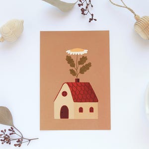 Impresión para el hogar / Impresión A6 / Arte caprichoso / Hogareño / Impresión de arte acogedor / Postal ilustrada