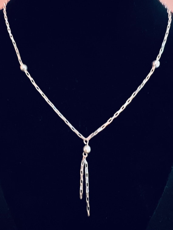 Sterling Silver Link Tassel Necklace