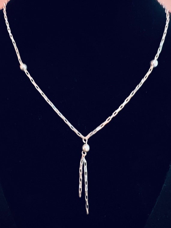 Sterling Silver Link Tassel Necklace