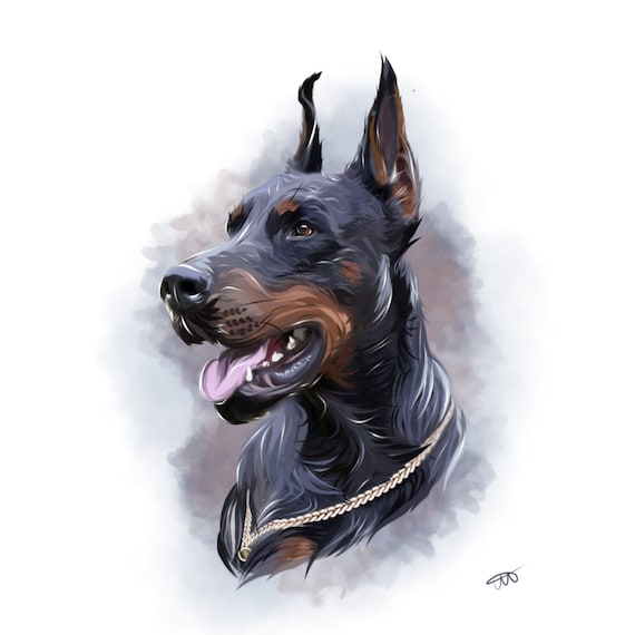 Customizable Digital Portraits of Your Pet Dog Cat and Other Etsy