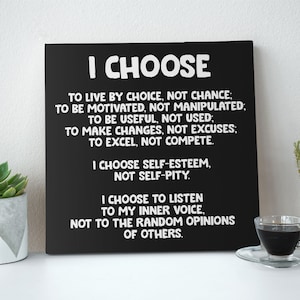 I Choose to Live by Choice Canvas Painting For Wall, Armored Samurai Canvas Wall Art, Cool Prints Quotes, Framed Wall Decor For Bedroom