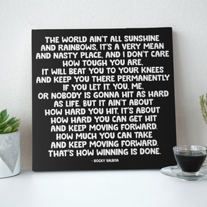 Rocky Balboa Movie Quotes, Motivational Canvas Wall Art, Framed Inspirational Canvas Painting for Office and Gym Positive Artwork Prints