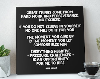 Kobe Bryant Motivationszitate, Basketball Poster, Geschenk für Sportfans, Jungen, Jugendliche, inspirierende Wanddekoration, Dekorationen für Büro