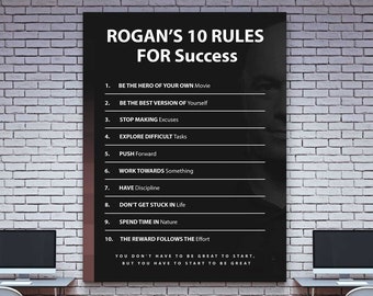 Joe Rogan's 10 Rules For Success: Motivational Canvas Print