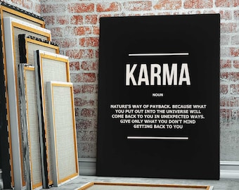 Canvastavla Karma Definition: Inspirerande citat väggkonst