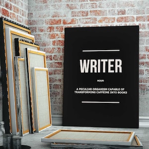 Writer Noun Wall Art Modern Writer Definition Canvas Print Writers Poster, Best Writer Gift Sign, Writer Birthday Gift, Room Decor