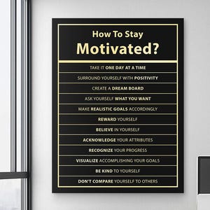 Arte de parede em tela motivacional, decoração de escritório, pôster com citação inspiradora