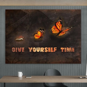 Butterfly Dreams Canvas Art  Monarch Motivation Wall Decor  Inspirational Wings Print for Growth