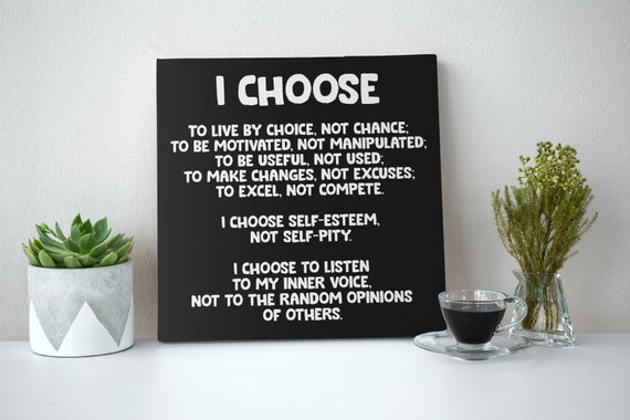 I Choose to Live by Choice Canvas Painting For Wall, Armored Samurai Canvas Wall Art, Cool Prints Quotes, Framed Wall Decor For Bedroom