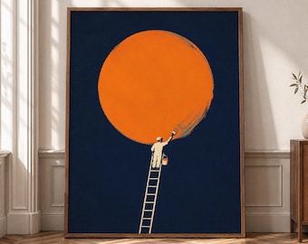 Creative Process Wall Art, Orange Circle Canvas Print, Artist Studio Poster, Minimalist Creativity Decor, Modern Inspirational Artwork P472