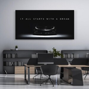 Chevrolet Corvette Wall Art Canvas Print  Dream Big Motivational Decor for Car Lovers  Supercar Success Poster