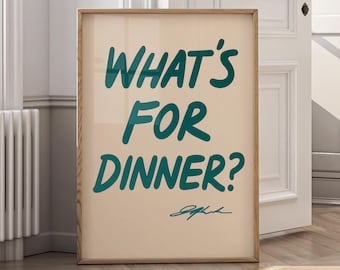 Eten aan de muur, poster keukencitaat, print keukencitaat, grappig eten muurdecoratie, moderne keukendoek, poster met minimale typografie - P22