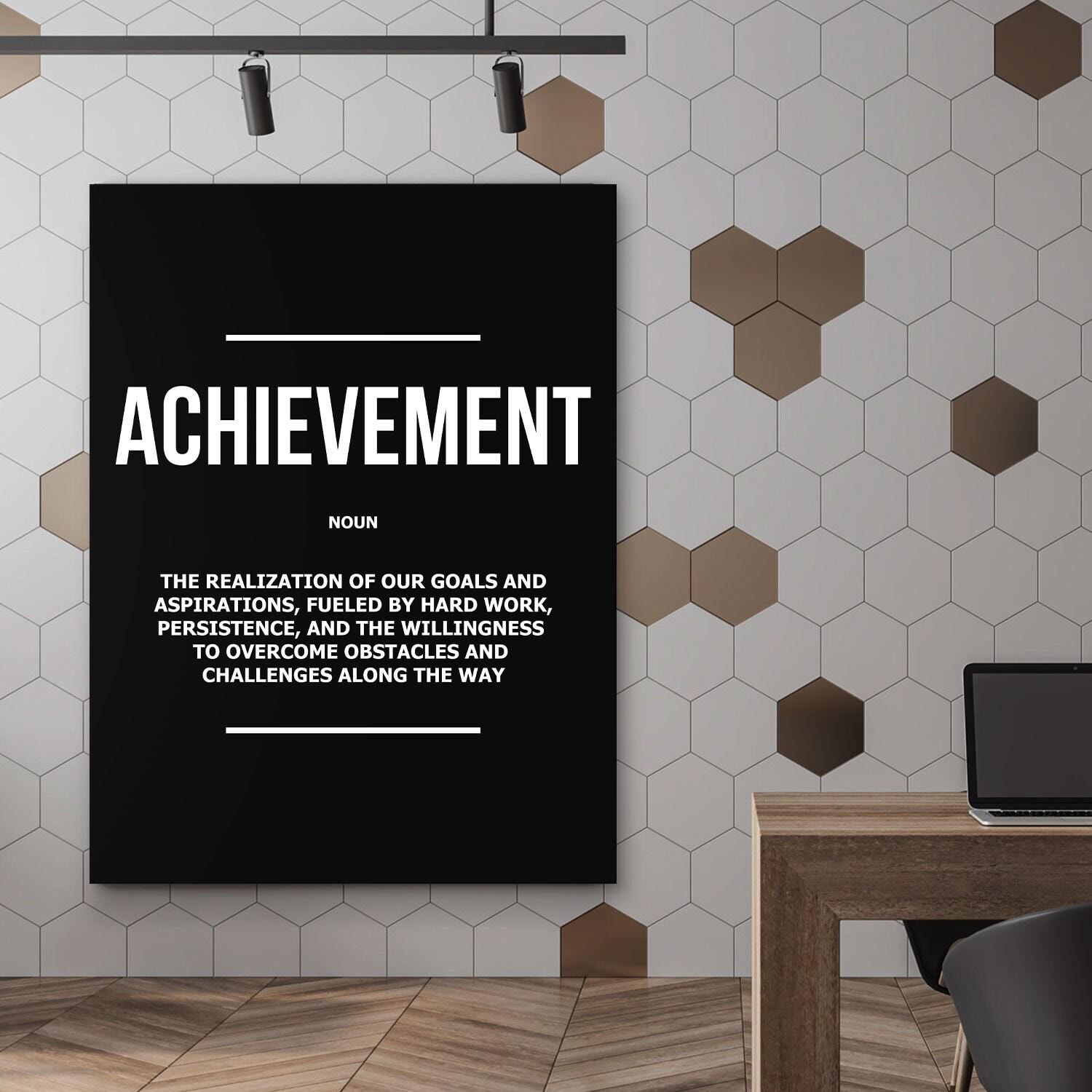 Achievement Wall Art  Hard Work Success Print  Motivational Canvas for Persistence  Aspiration