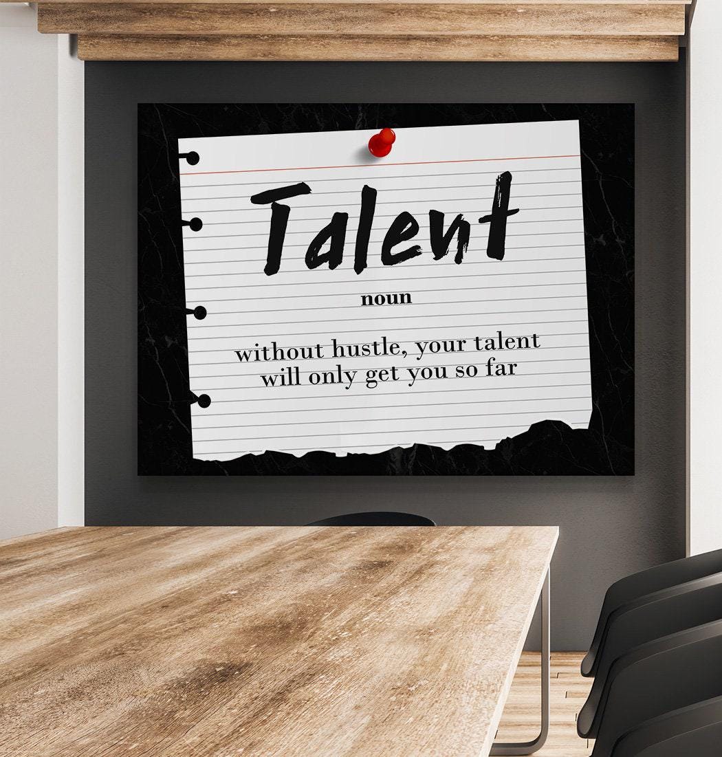 Talent Substantiv Definition Print - Dream Big Leinwand Wandkunst für Büro Dekor
