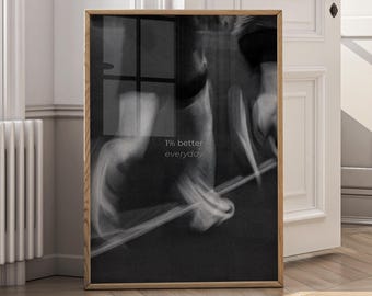 1% Better Everyday Wall Art Canvas | Runner Poster | Motivational Fitness Decor | Gym Mindset Print | Athlete Wall Art | Framed & Digital